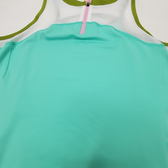 Tek Gear Zip-Up Tennis Dress Aqua Stone Colorblock Spring Pink White Lime - Picture 9 of 10